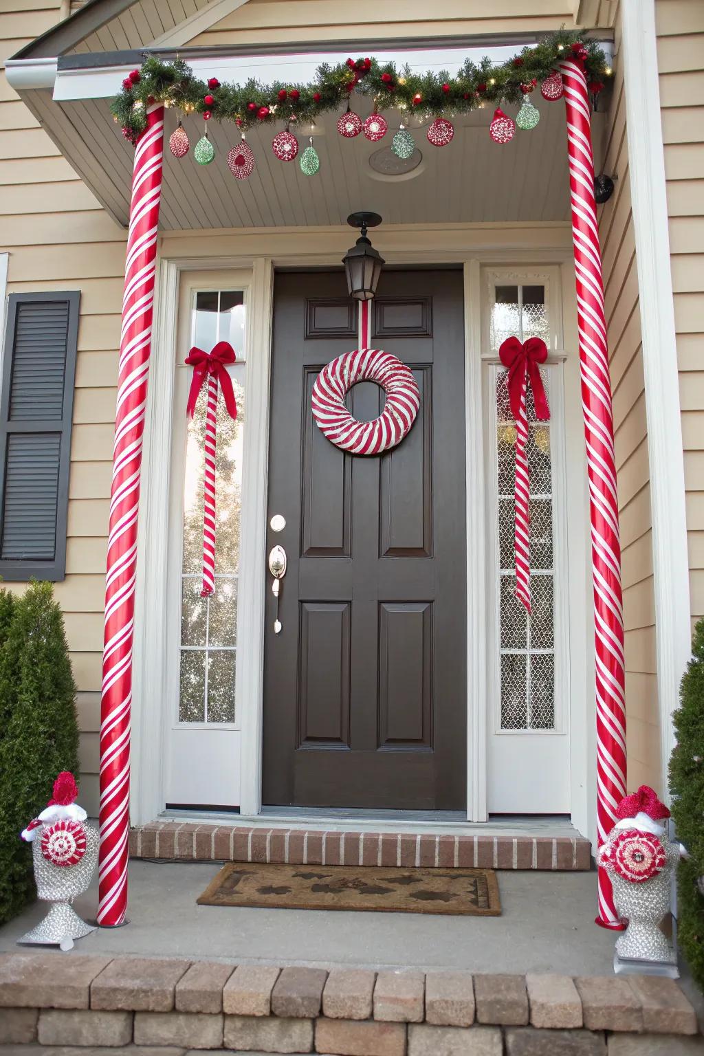 A sweet candy stick theme for holiday charm.