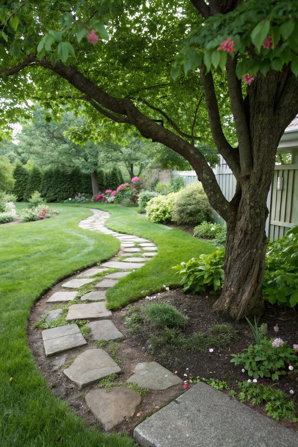 Native walkways invite exploration and complement tree landscapes.