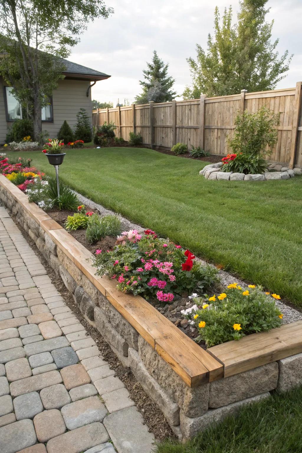 Varied material borders define and enhance spaces.