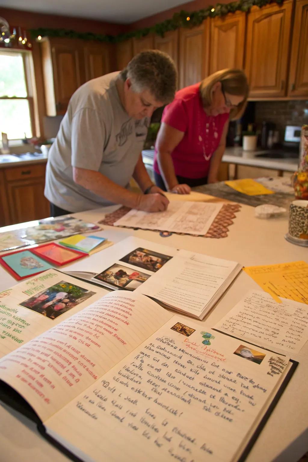 Protecting family flavors and tales in a homemade recipe book.