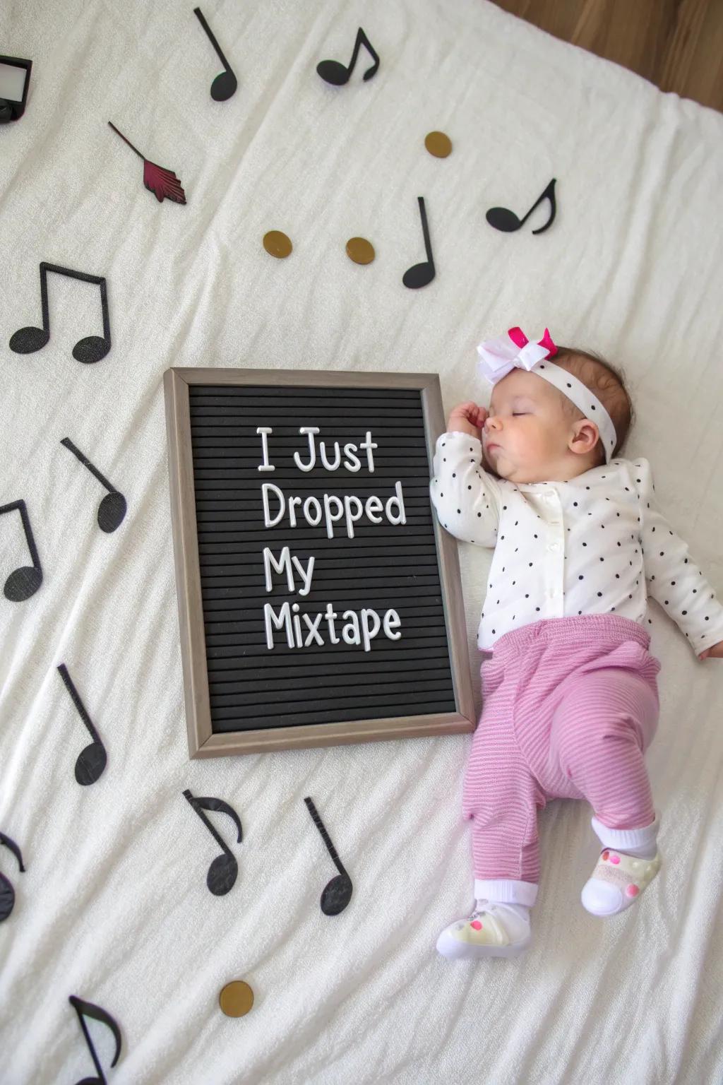 Celebrating baby's sounds as a 'mixtape.'