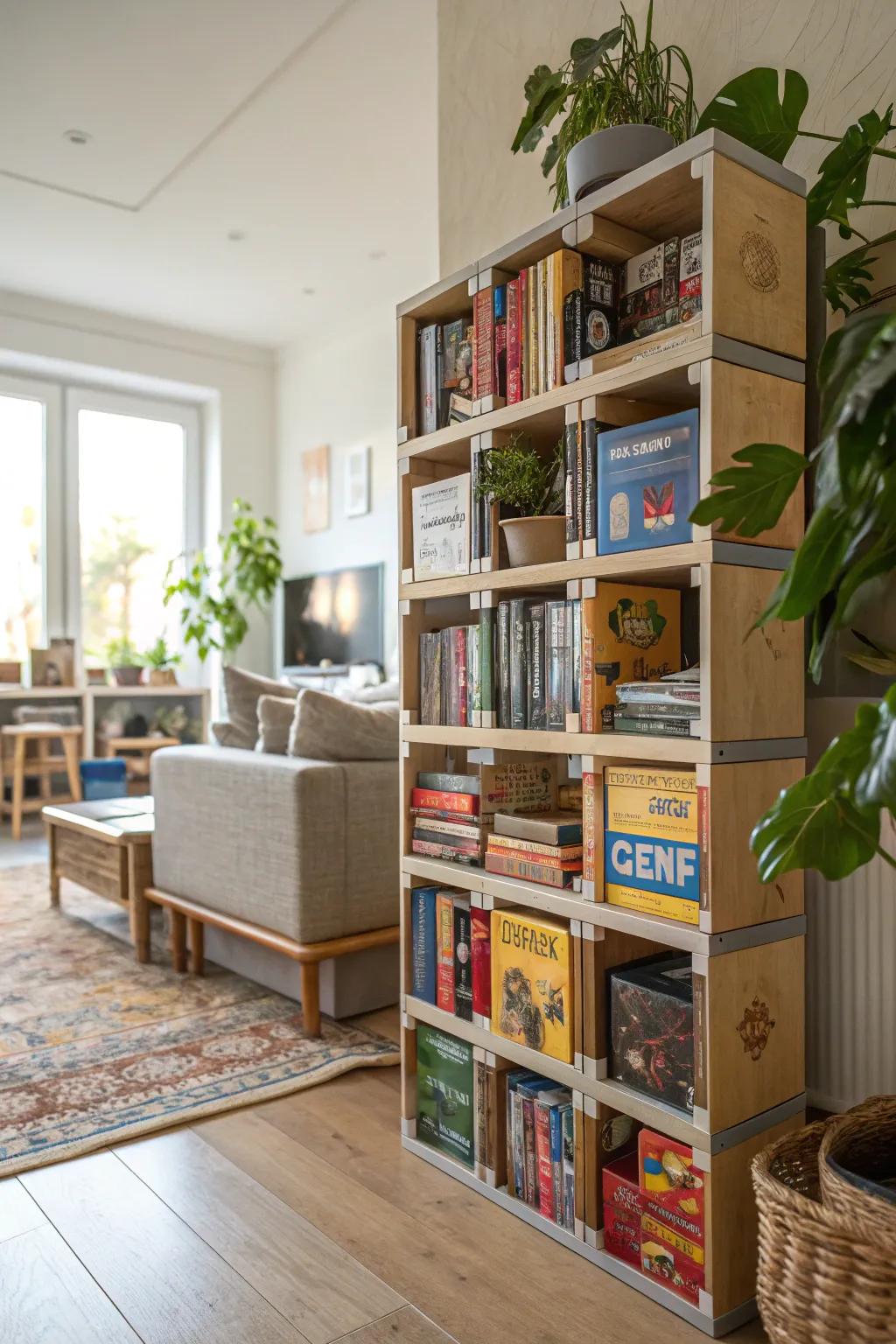 Modular shelves grow and change with your collection.