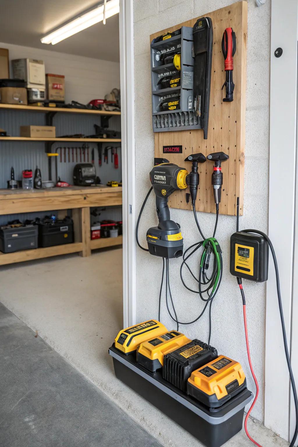 Keep powered up with a dedicated charging station.
