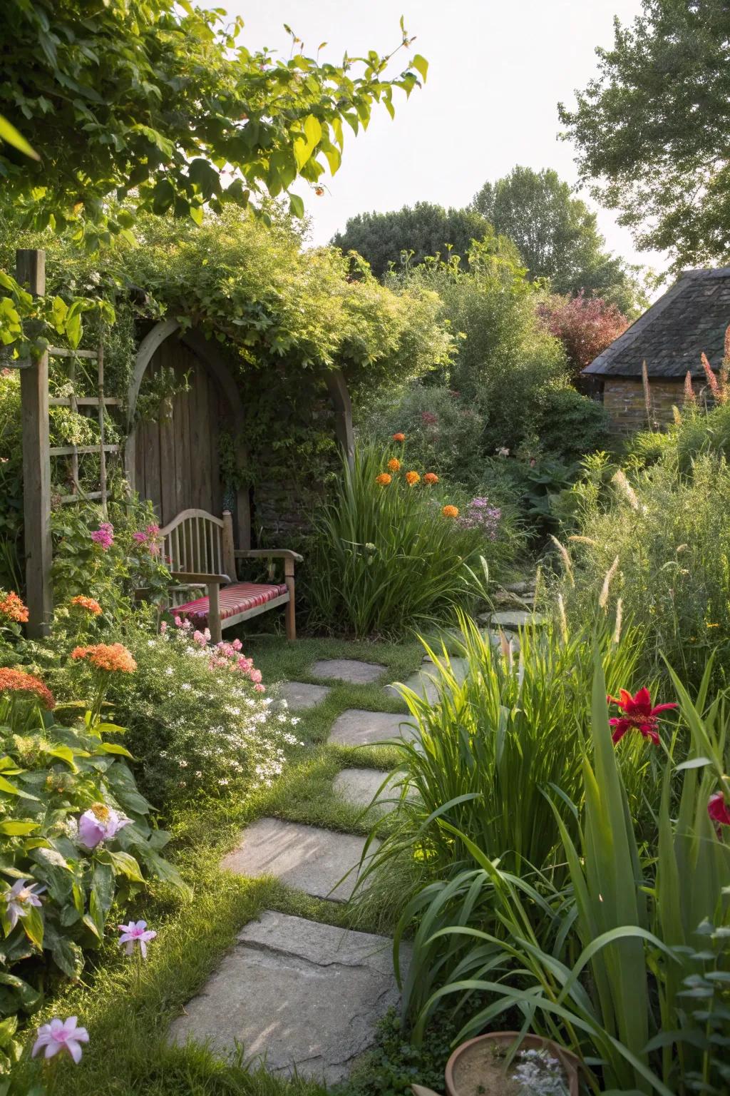 A cozy, secluded garden retreat perfect for quiet moments.