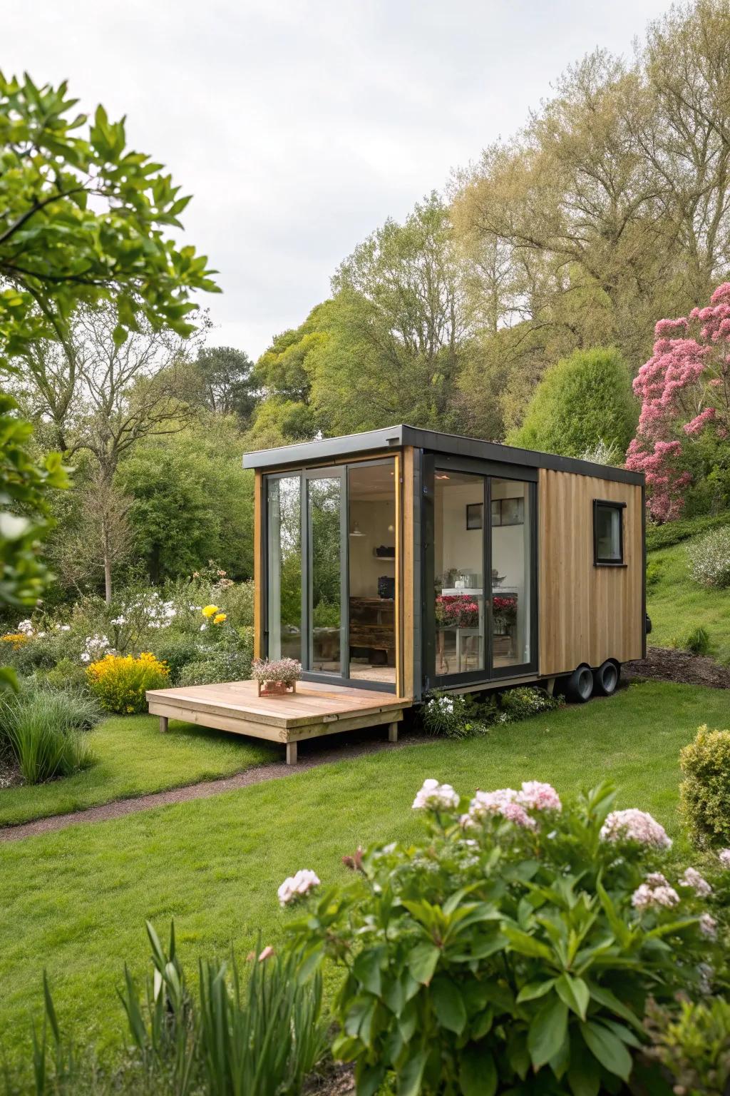 A transportable garden office pod, offering the freedom to relocate within your garden.
