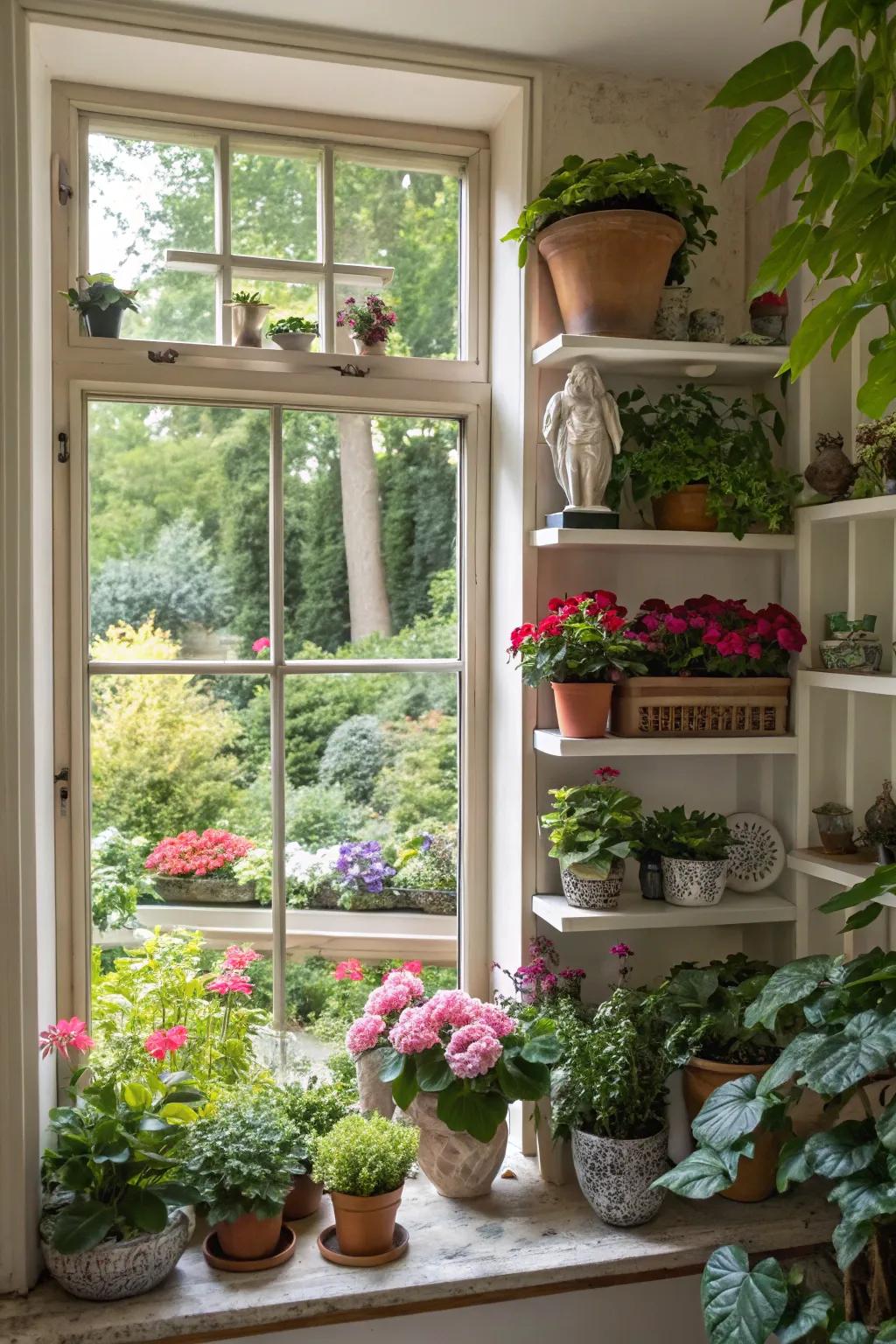 Streamlined shelving offers style and function.