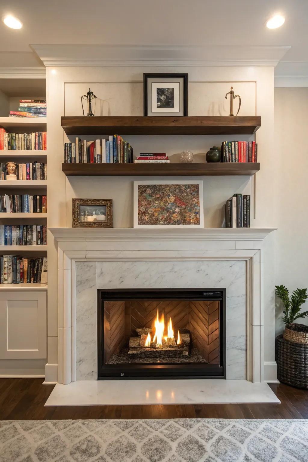 Taking advantage of space through wall-mounted ledges.