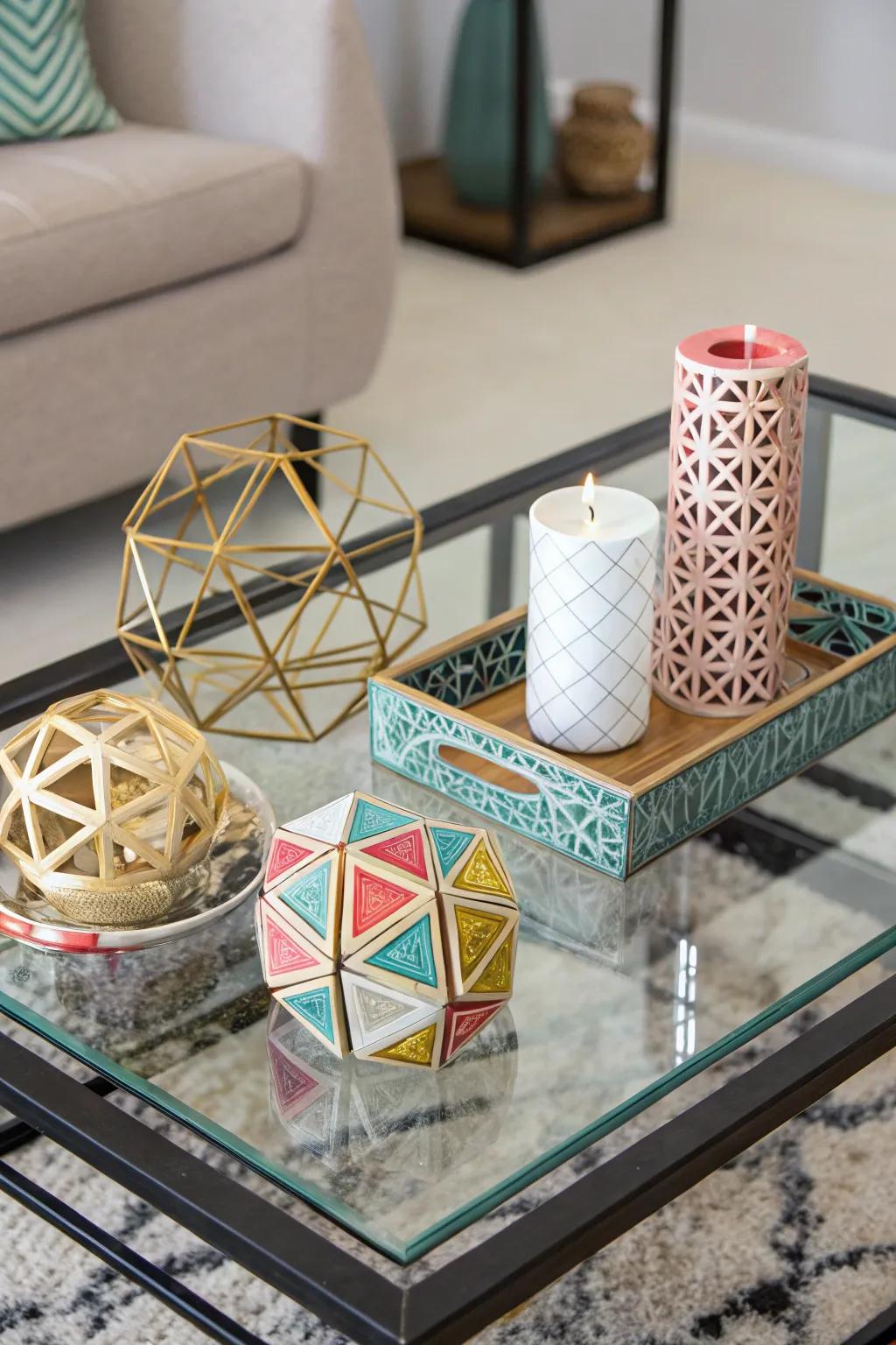 Geometric forms bring a modern edge to your decor.