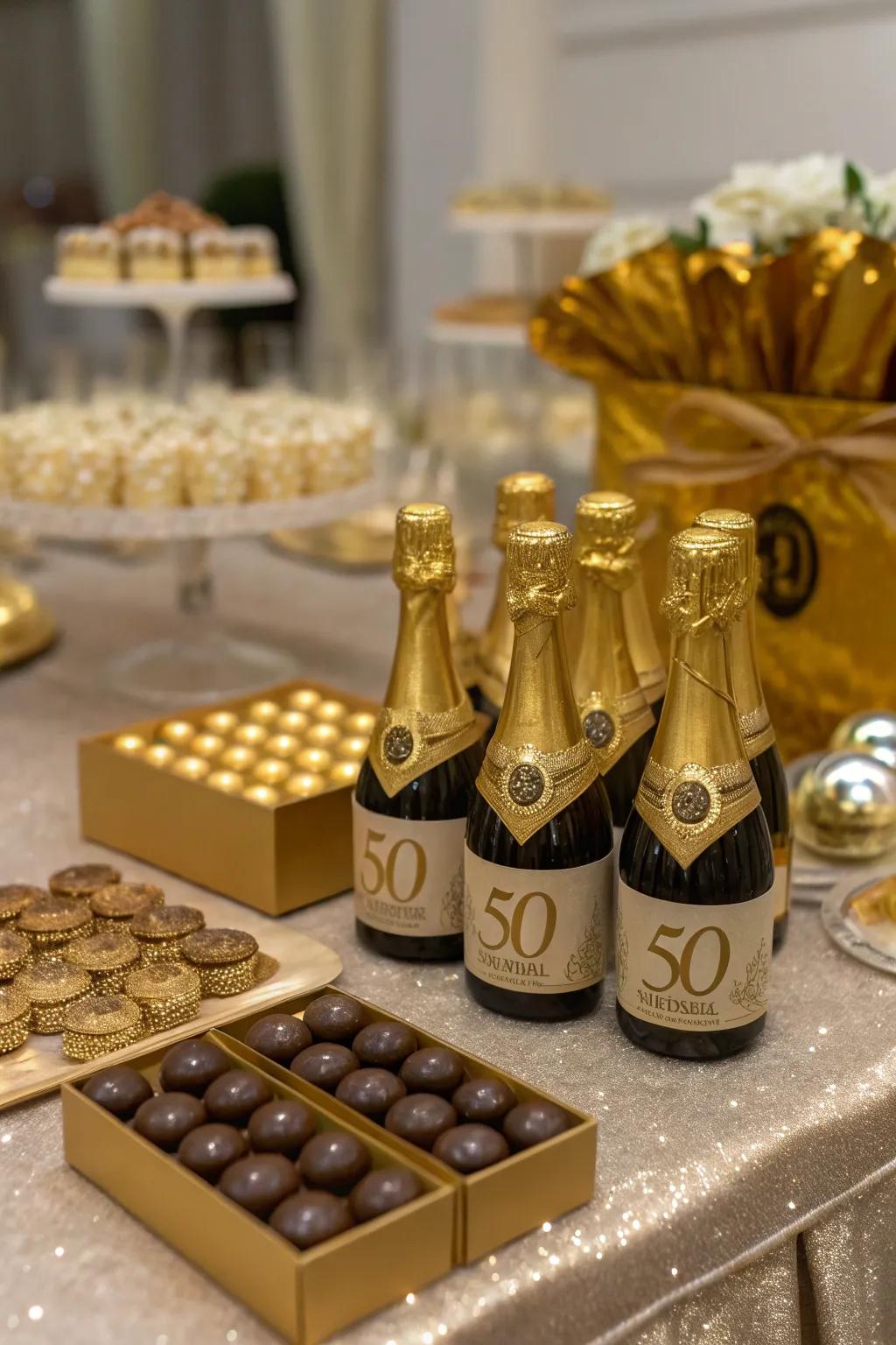 Party favors offer a sweet thank you to guests.
