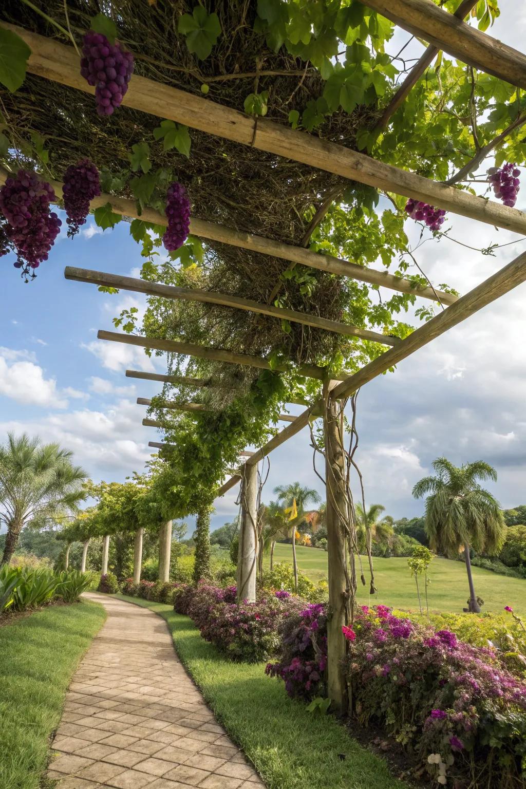 Cane trellises add an exotic and sustainable element to any garden.