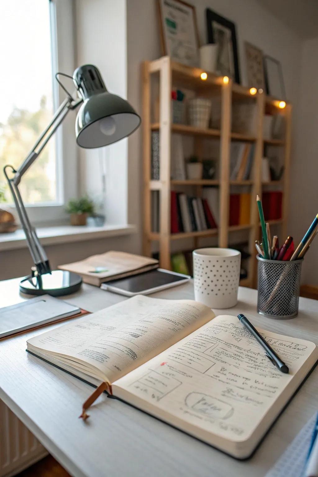 A journal is a simple yet essential tool for capturing creative ideas.
