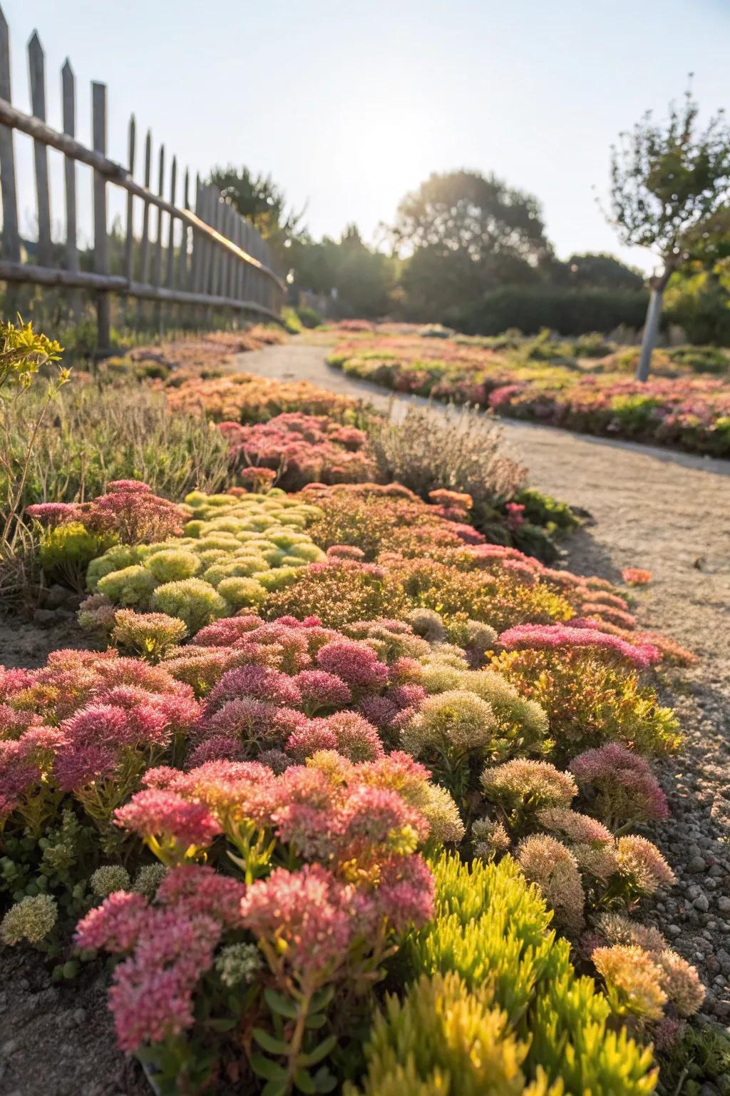 Stonecrops offer a colorful and drought-tolerant ground cover.