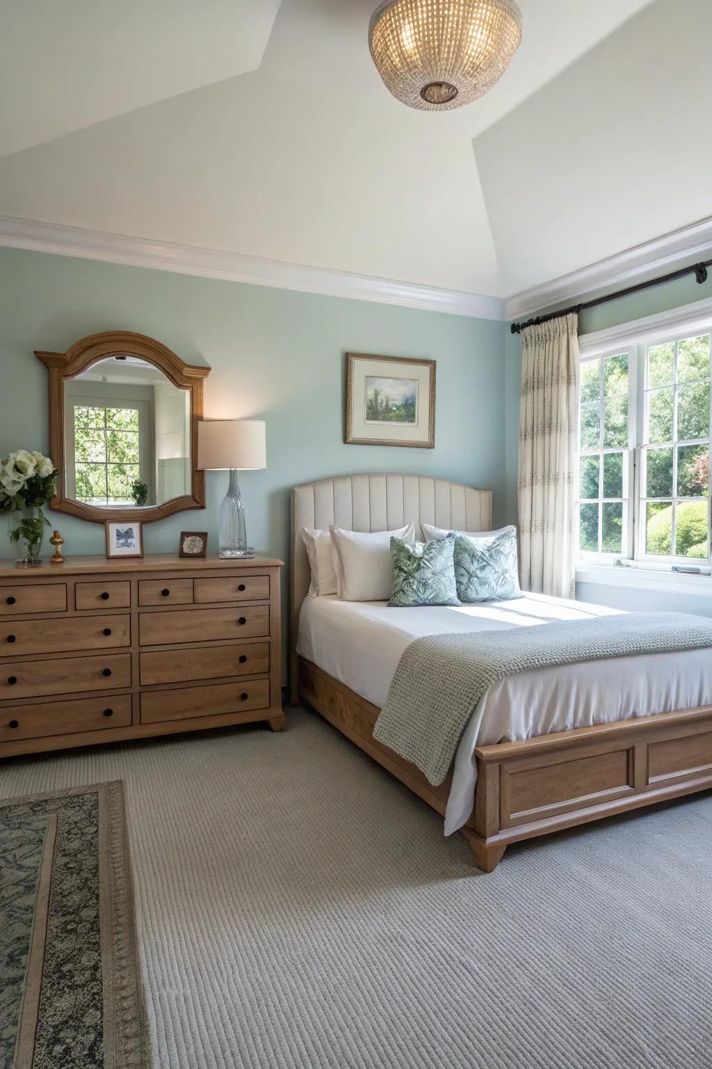Mirror-image designs contribute equilibrium and concord to the space.