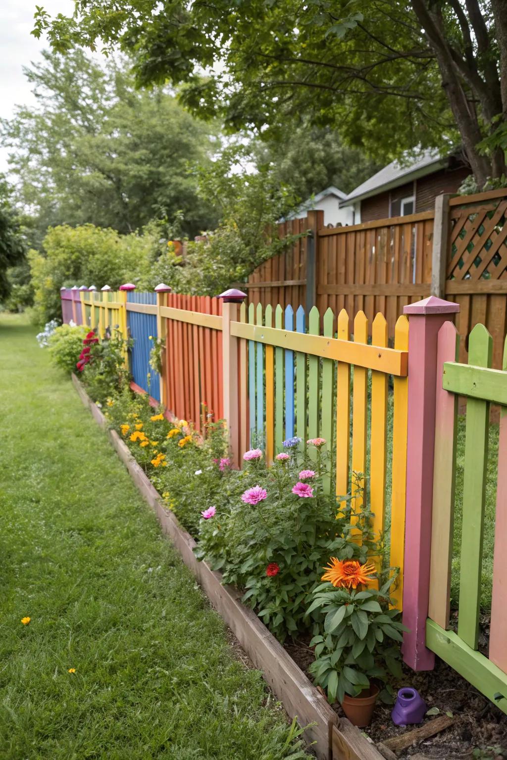Vibrant and cheerful painted wood panels.