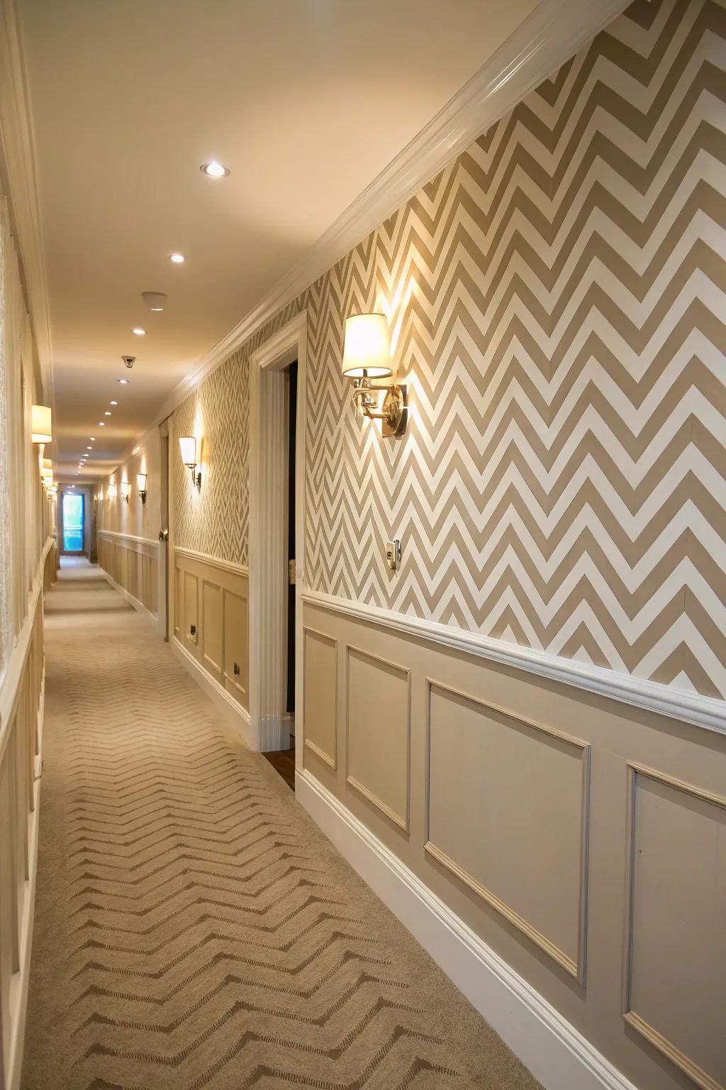 Steer the gaze via zigzag pattern paneling.
