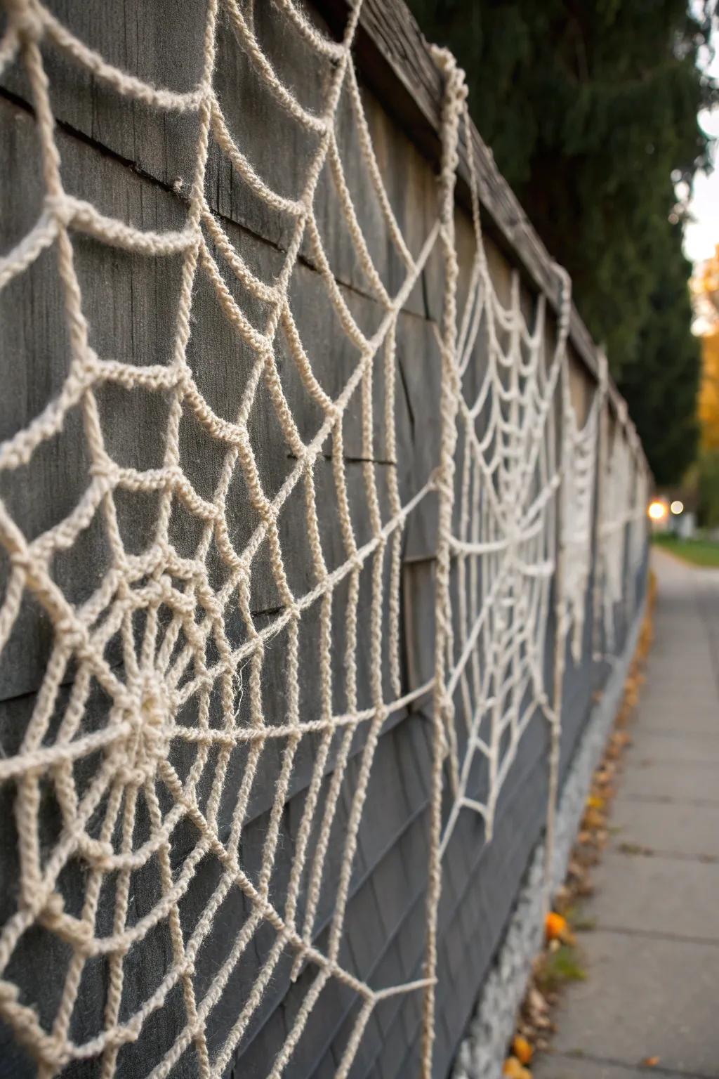 Incorporate a creepy element using a spider web wall.