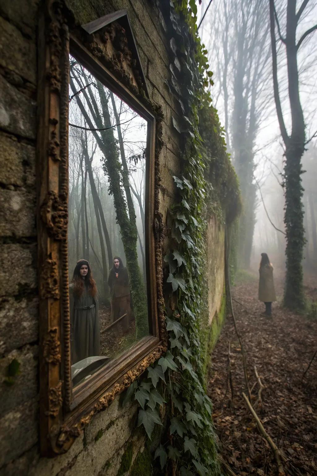 Gaze into the unknown with a chilling haunted mirror.