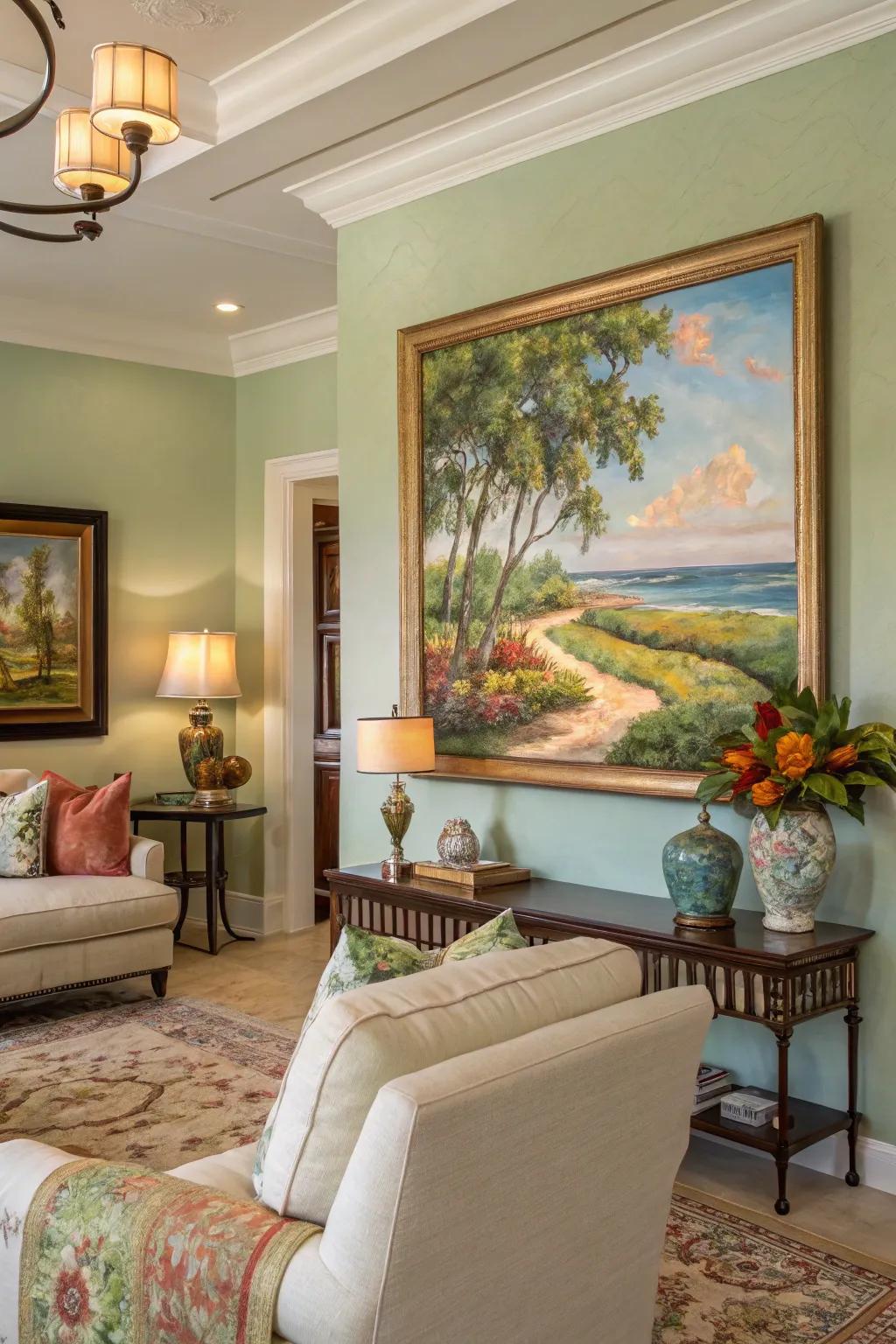 Original artwork brings a unique touch to home decor.