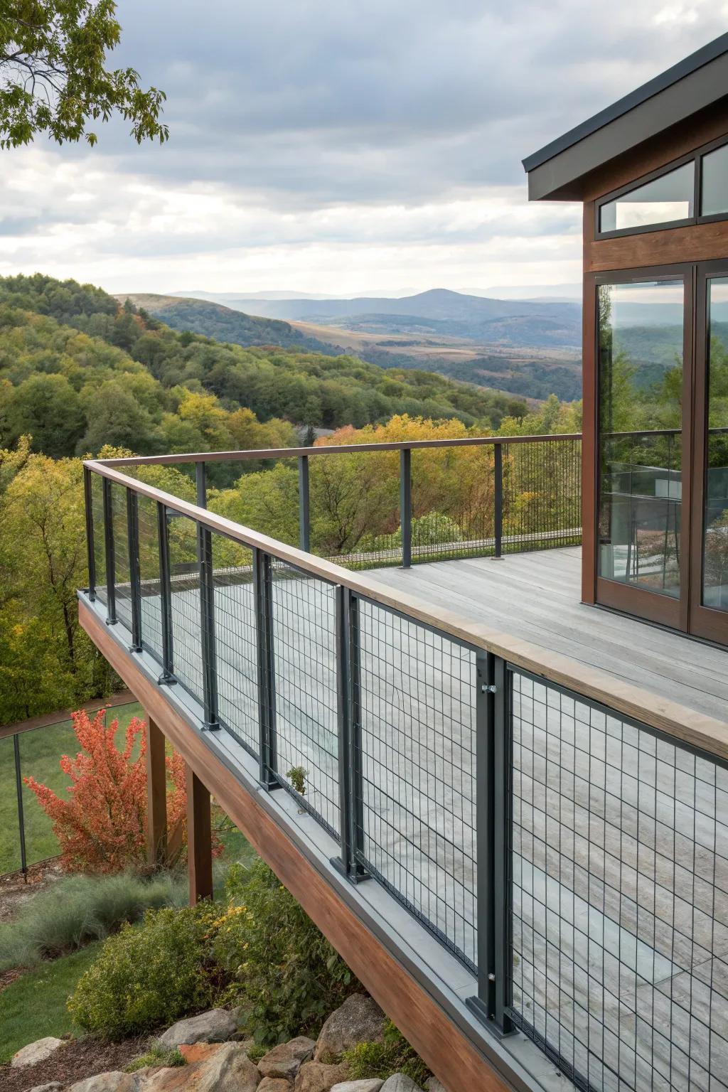 Glass and cable create a sophisticated and unobstructed view.