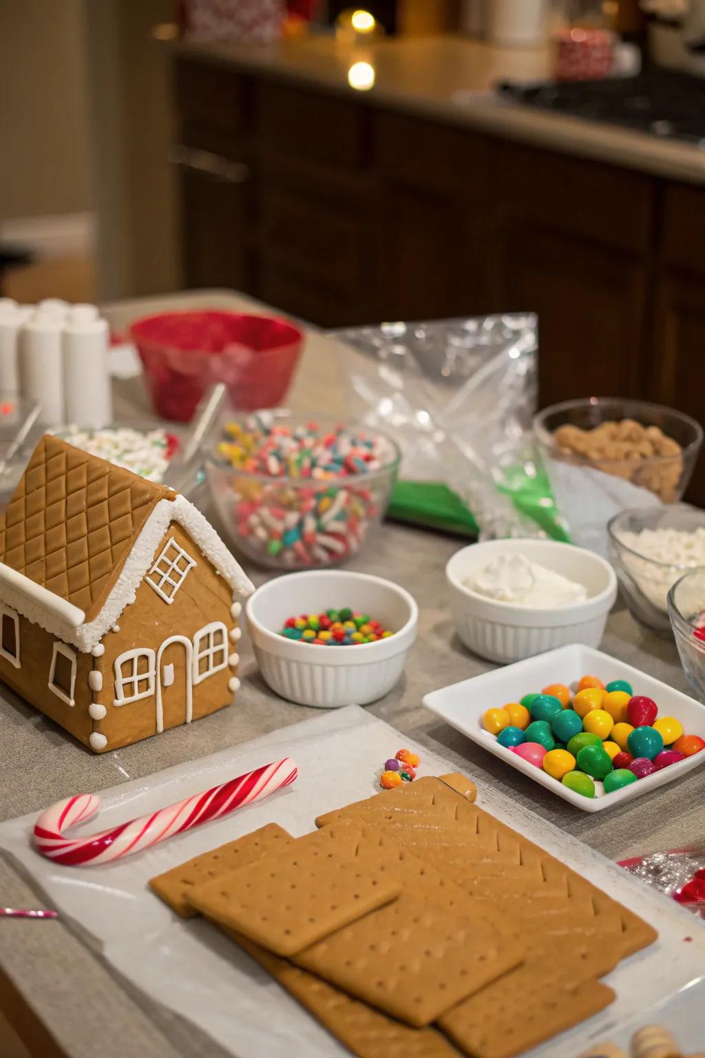 Unleash your creativity with a gingerbread house decorating contest.