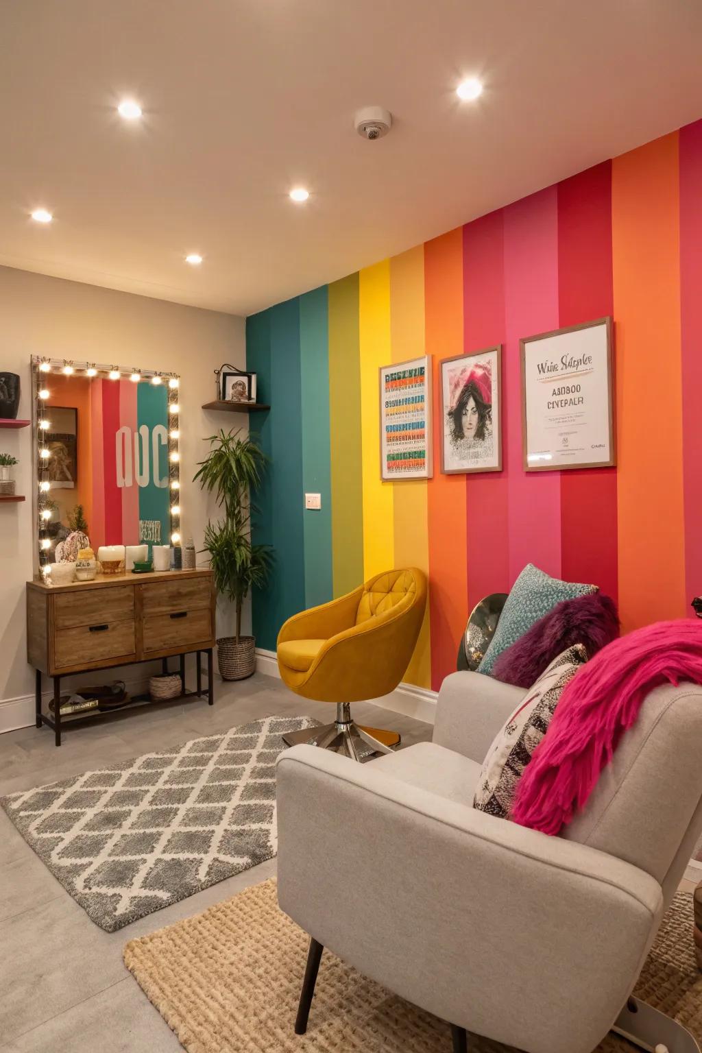A showcase wall can be a stunning focal point in your salon.