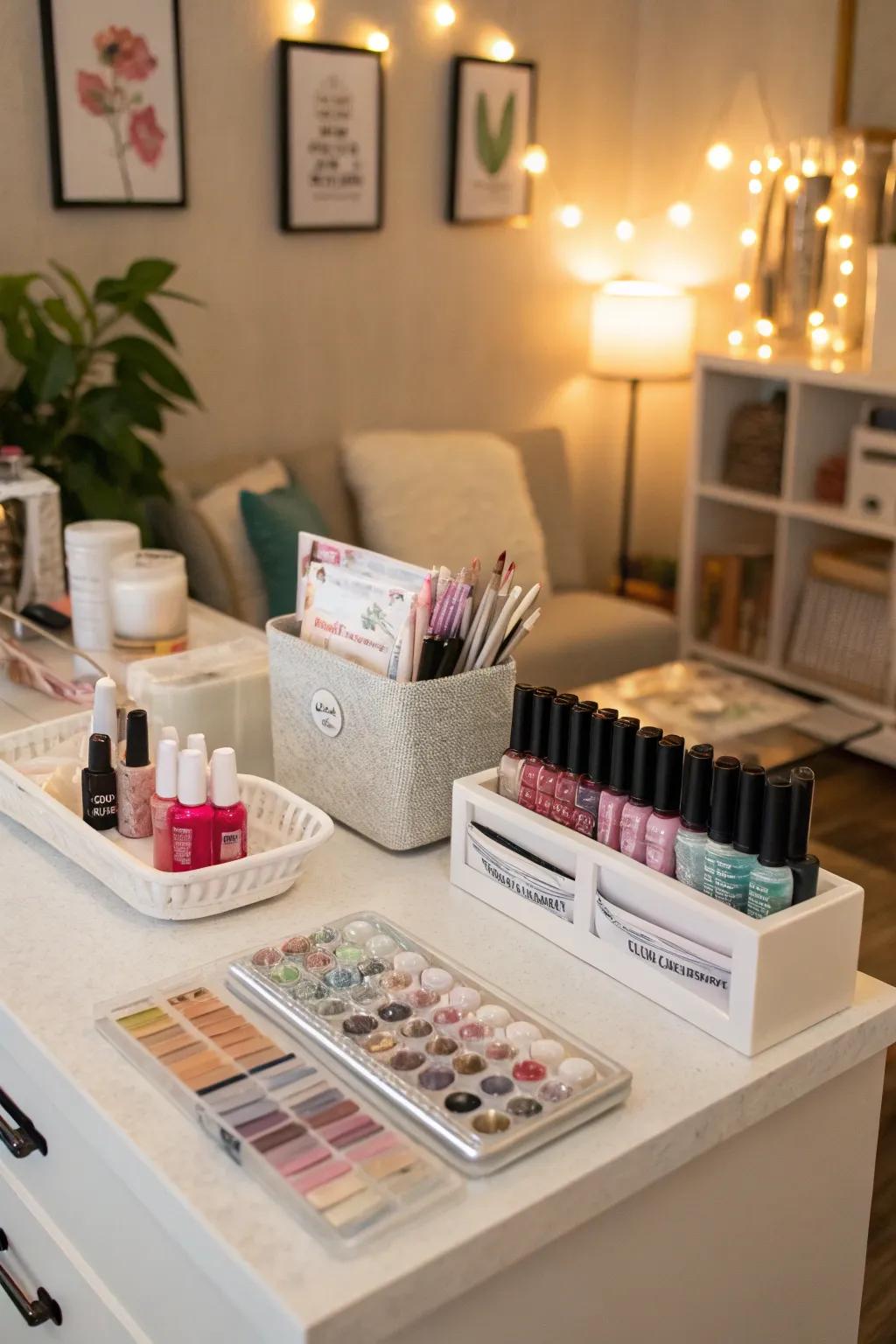 Get creative with a fun nail design station.