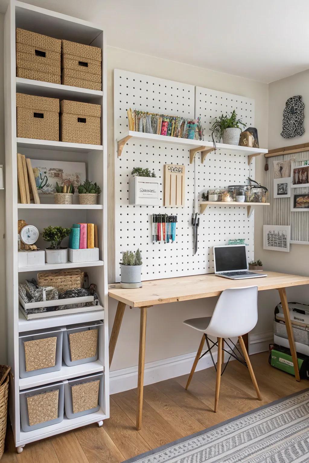 Effective storage keeps your area organized and tidy.