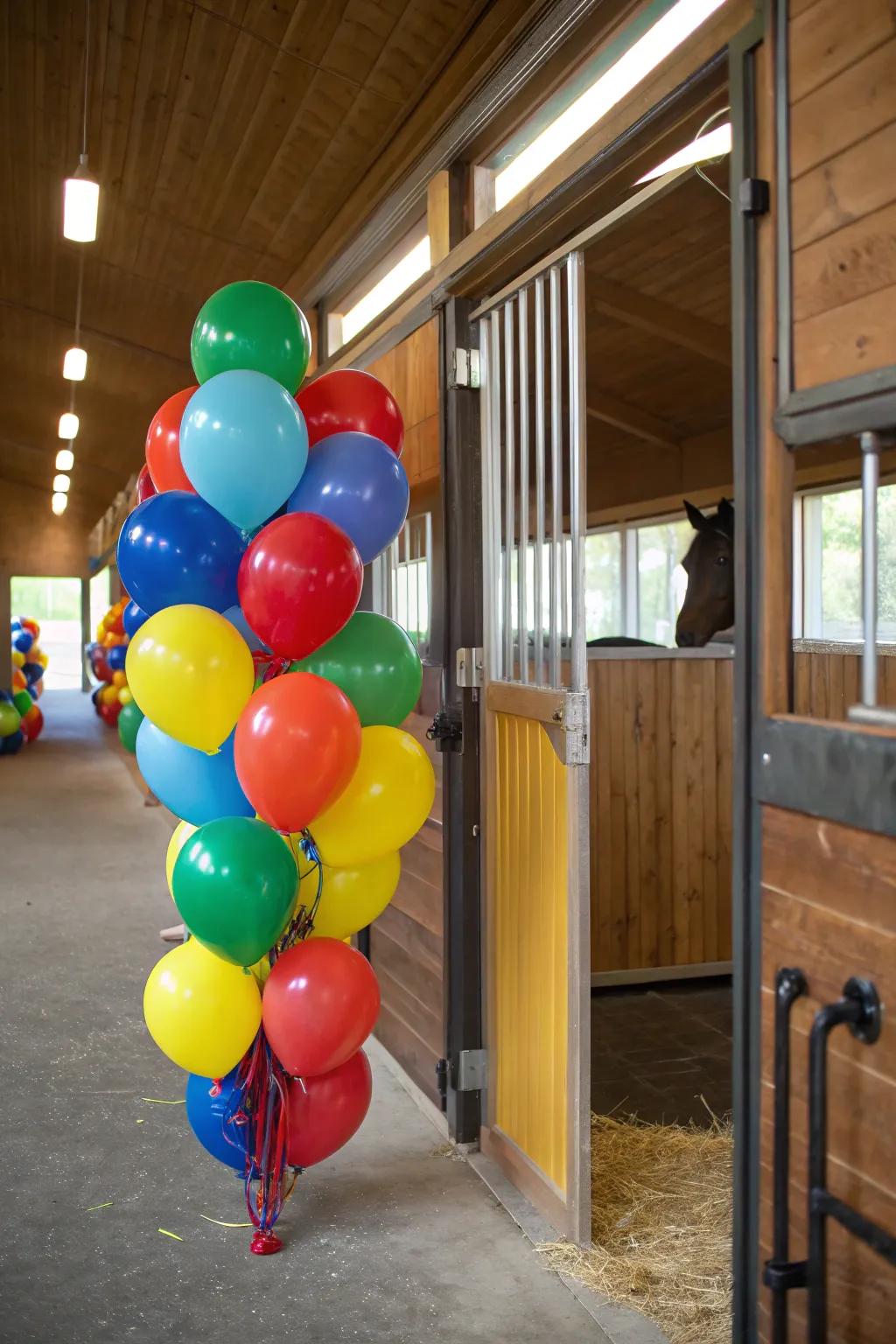 Balloons add a playful and cheerful element to stalls.