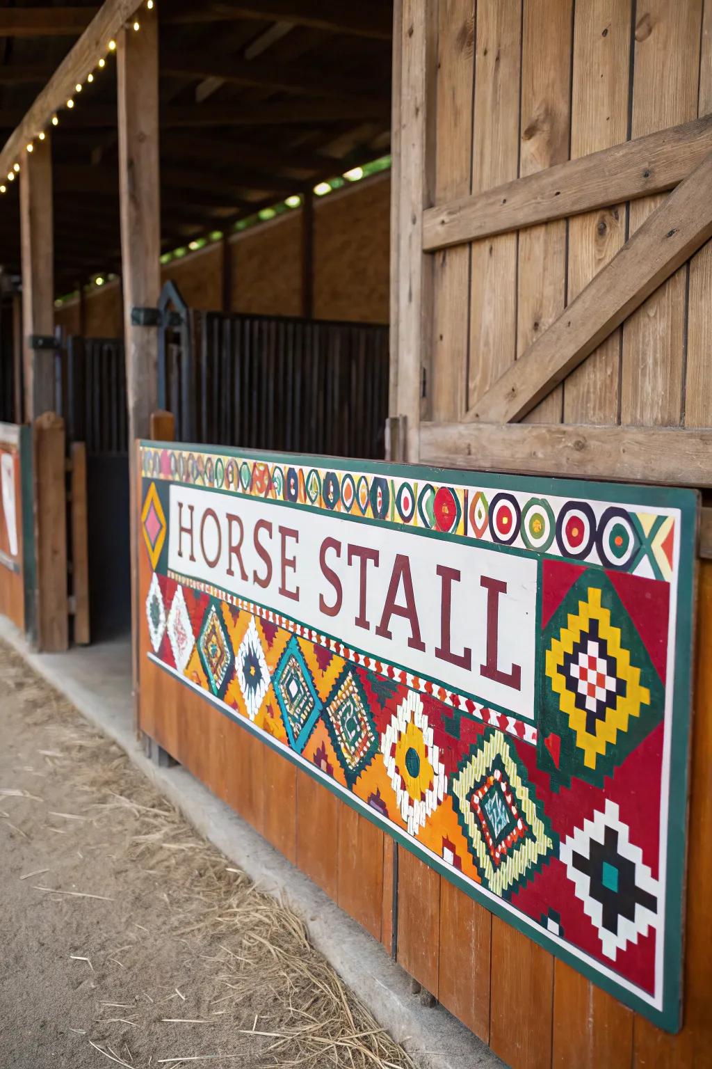 A radiant and colorful patterned stable marker.