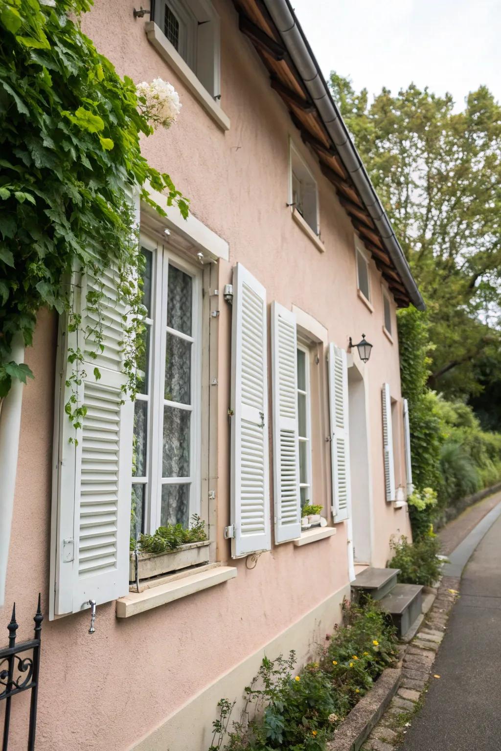 Decorative shutters add personality and charm.