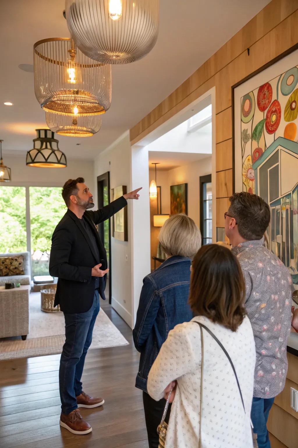 A guided house tour showcasing a beautifully decorated home