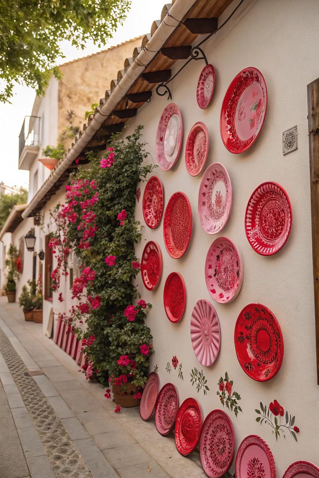 Attractive plates contribute a pop of color for Valentine's Day.
