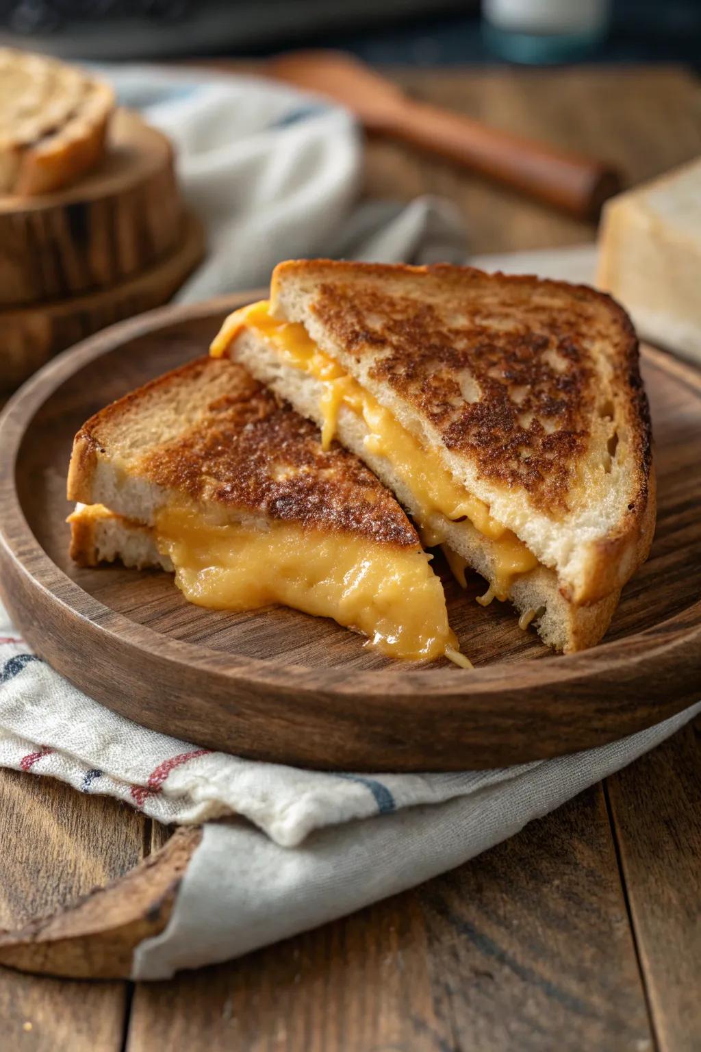 Smoked grilled cheese sandwiches are a comforting indoor BBQ treat.