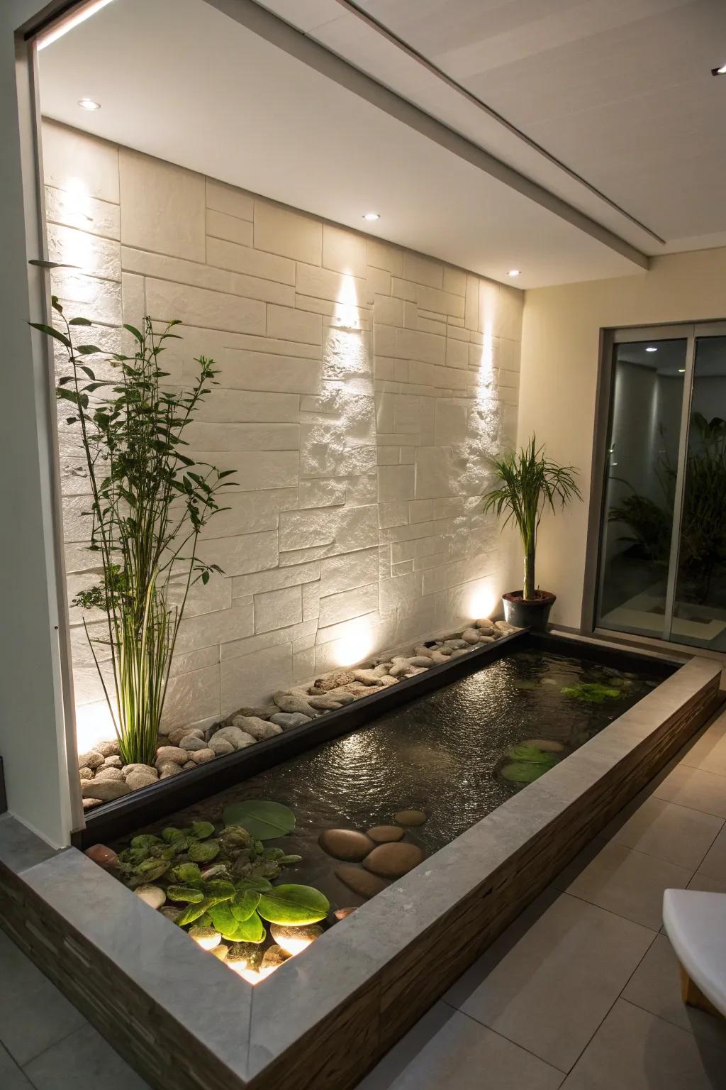 Wall-mounted water gardens showcase contemporary refinement and conserve space.