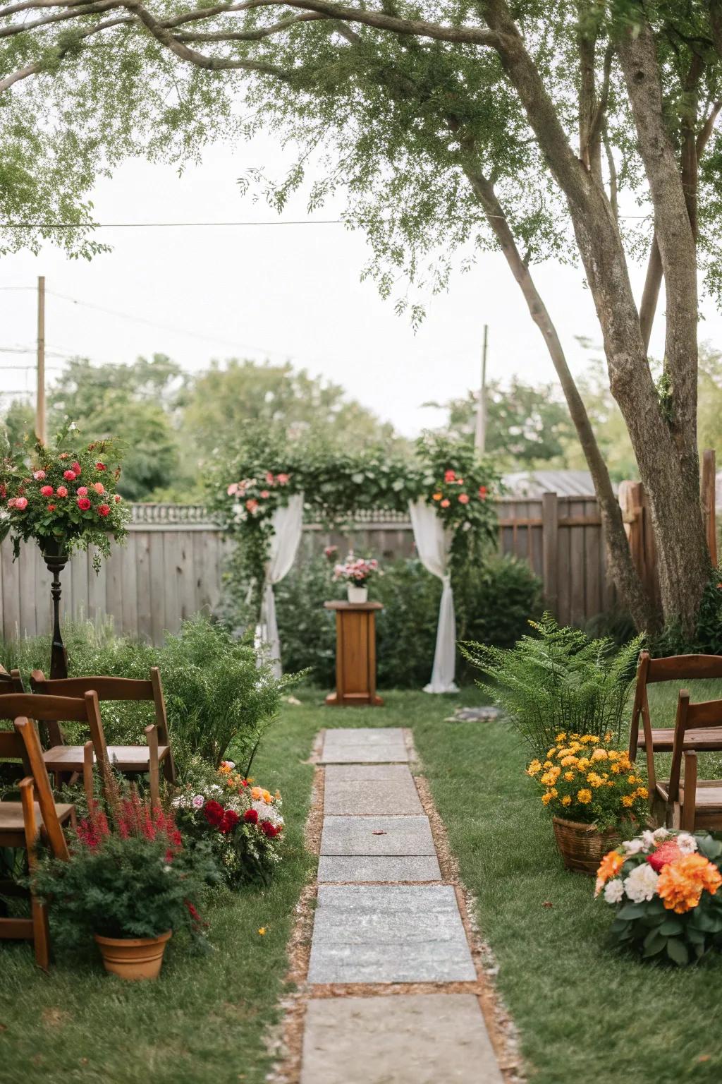 A secluded corner provides a private setting for a private service.