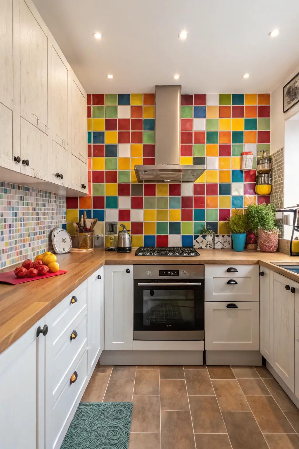 A focal point surface contributes vibrant personality to your kitchen.