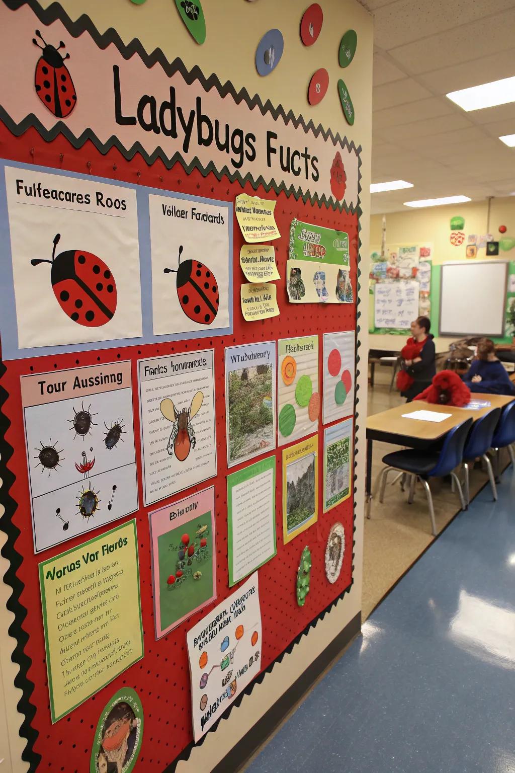 An educational ladybug board filled with fun facts and trivia.