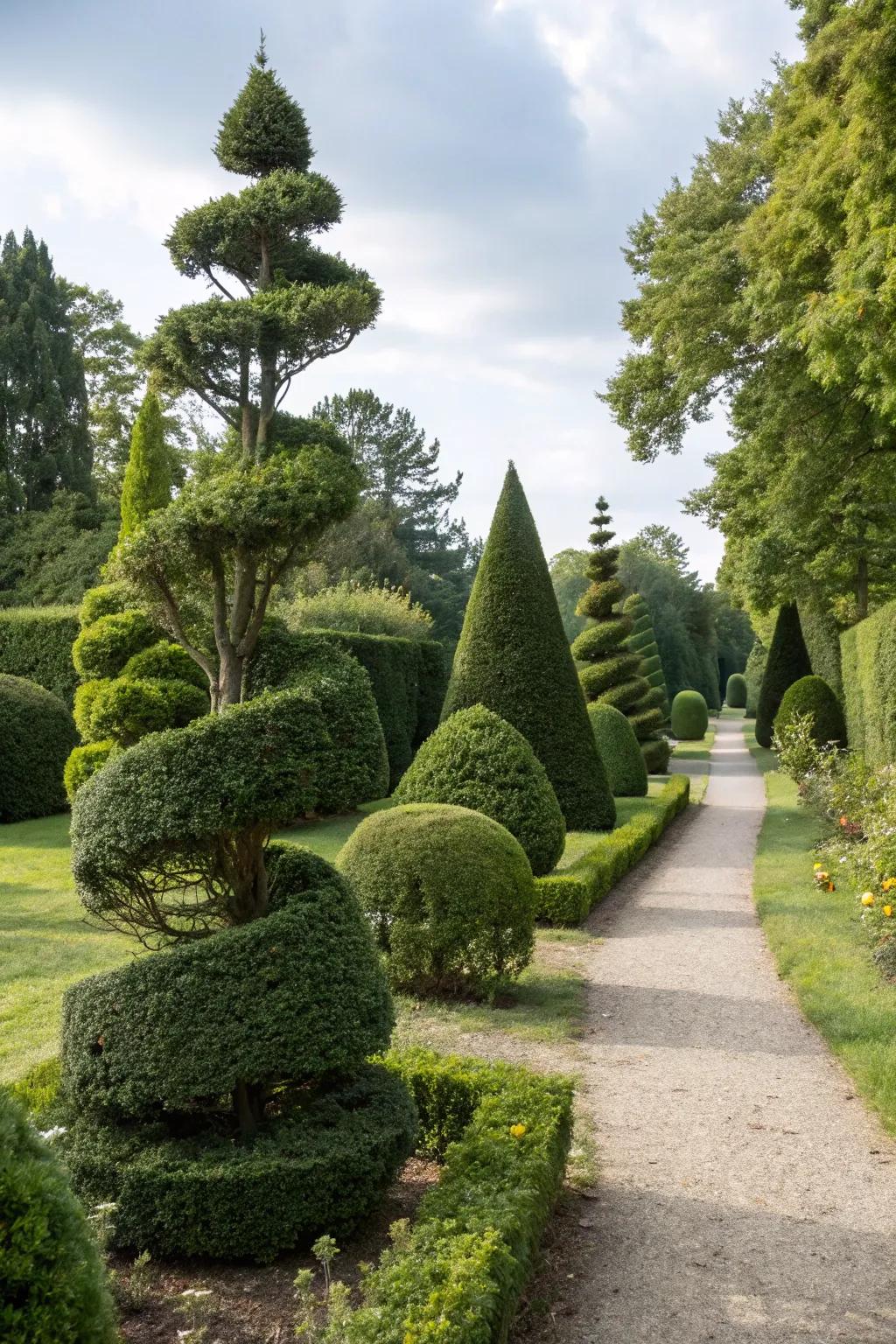 Diverse evergreen forms bring playfulness to your garden.