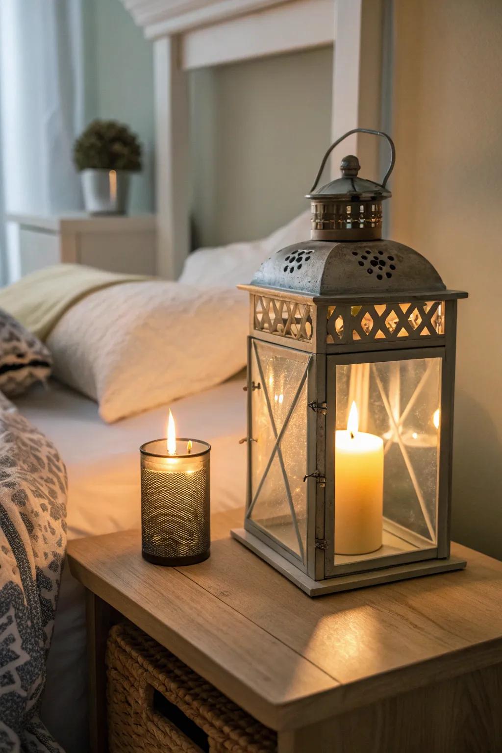 A fragrant light lantern creating a soothing atmosphere.