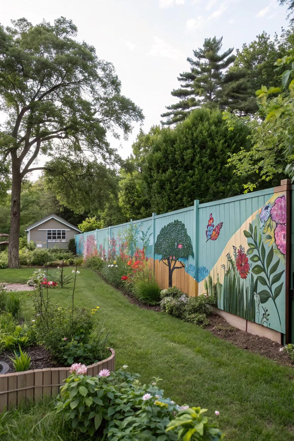 Outdoor art transforms ordinary spaces into works of art.