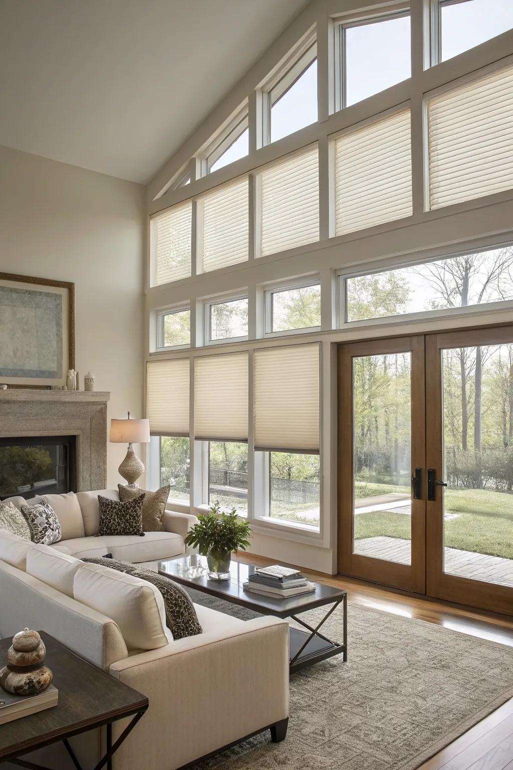 Concealed window blinds offering a streamlined and modern aesthetic.