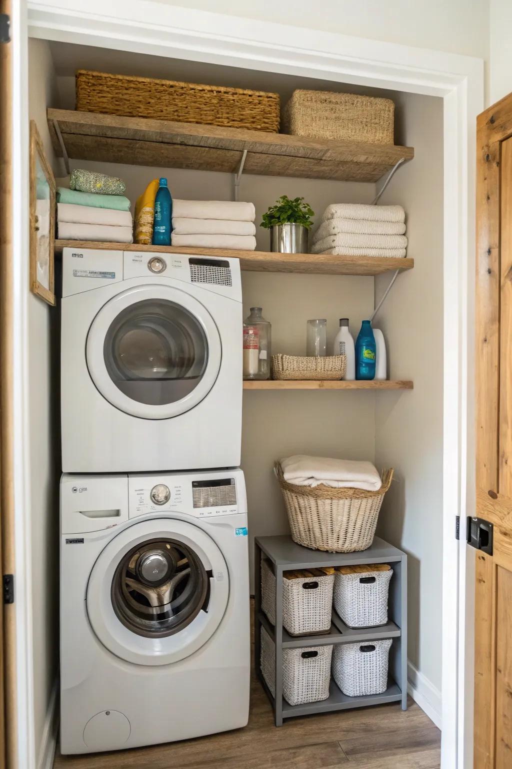 A well-designed laundry nook makes the most of small areas.
