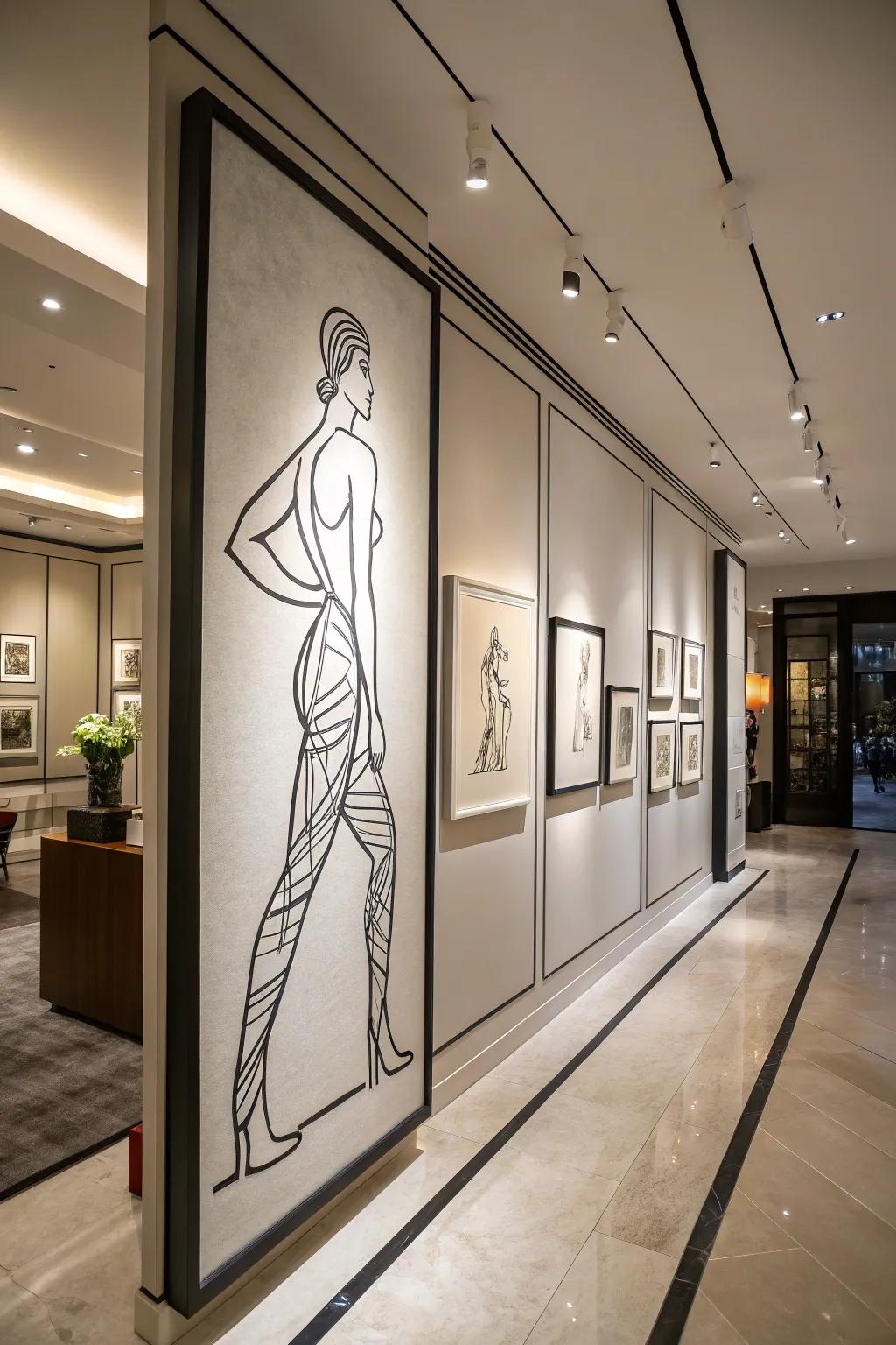 Intriguing, modern line art for sophisticated spaces.