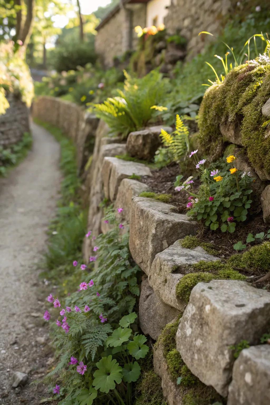 Flora nooks add levels and fascination.