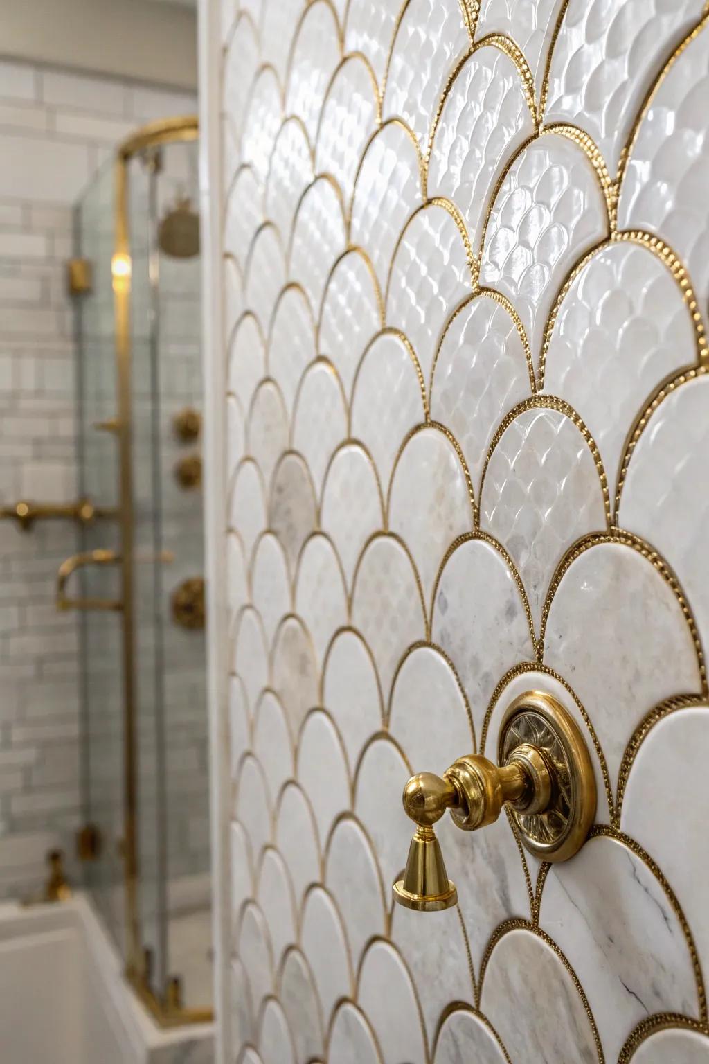 Fan tiles bring a playful charm to your shower.