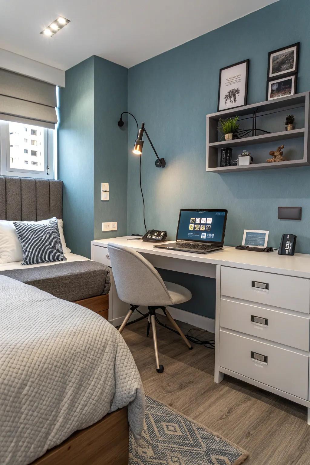 Technology friendly touches integrate modern convenience with stylish design.