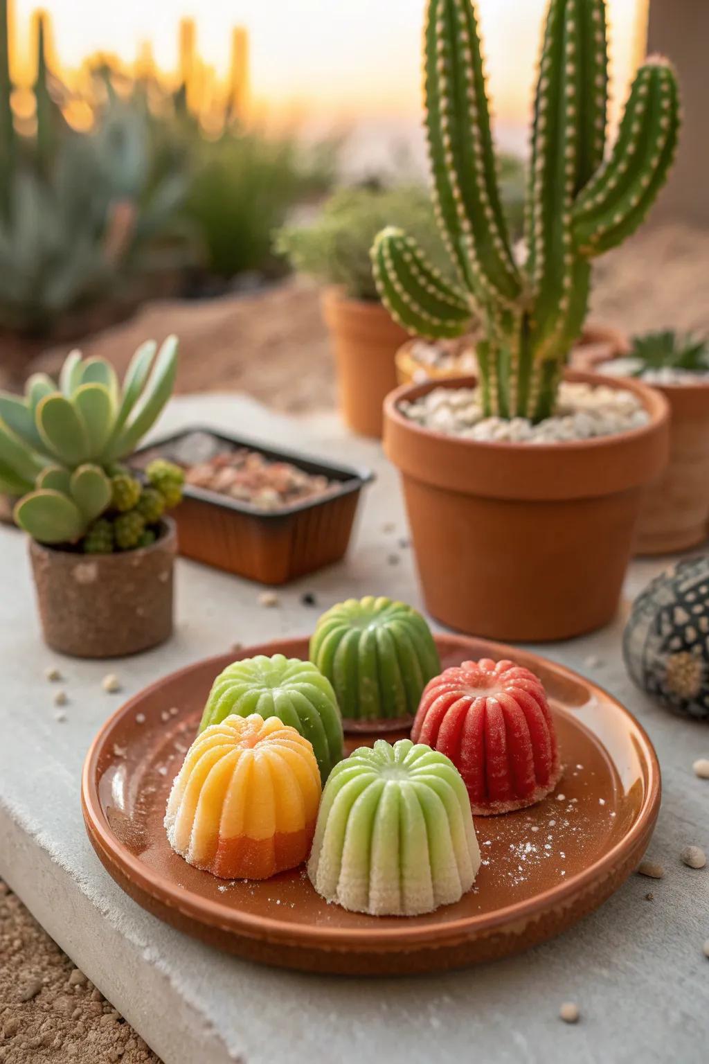 Surprise your guests with specialty cactus candies, a quirky and delightful addition to your candy buffet.