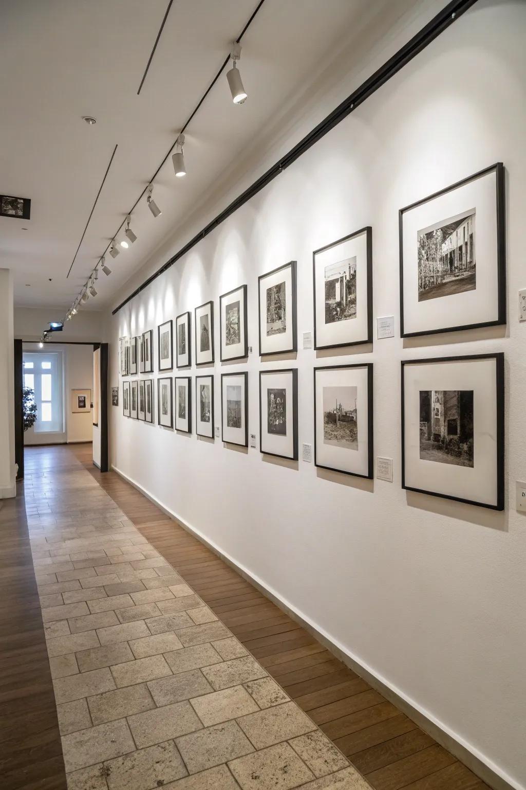 A minimalist gallery adds personality to a space.