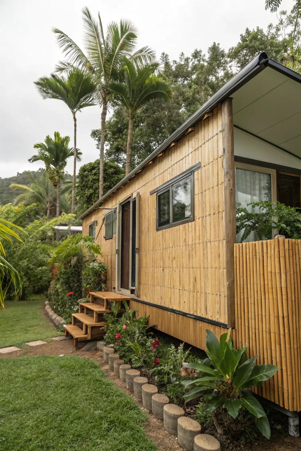 Bamboo-inspired skirting brings an eco-friendly and exotic flair to your home.