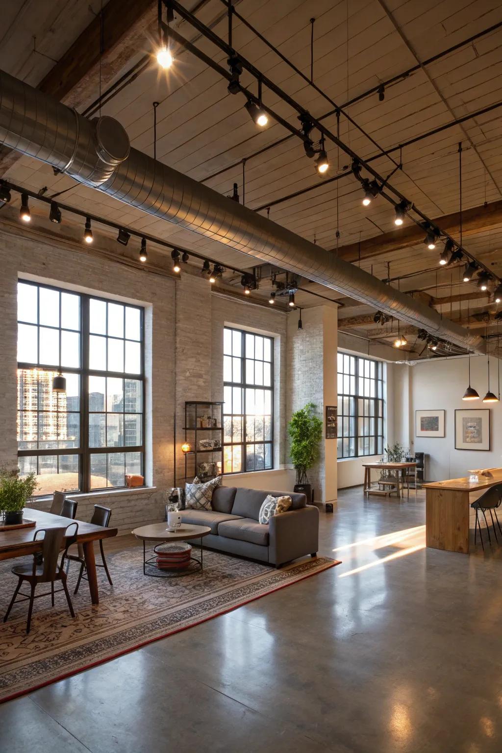 Track lighting presents diverse lighting options.